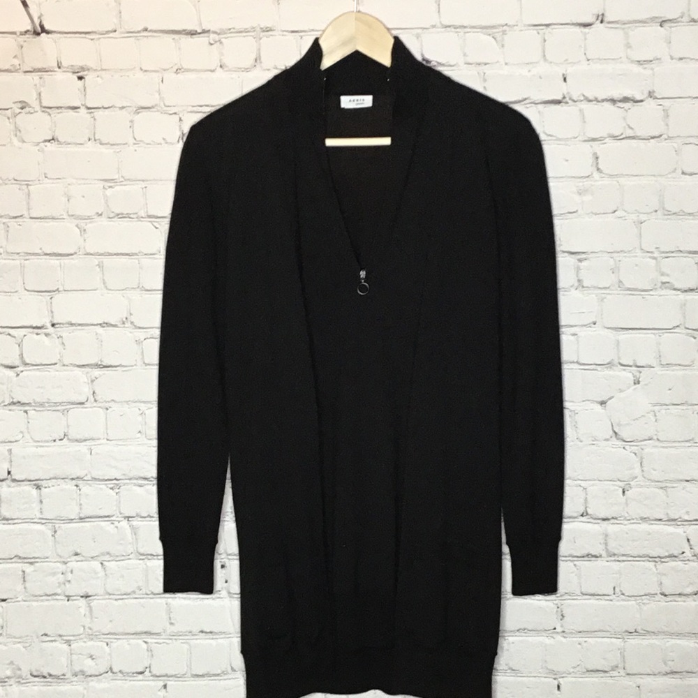 AKRIS HALF ZIP BLACK SWEATER JACKET COMBINATION